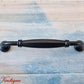 Luxury Ornate Black Ribbed Cabinet or drawer handle 150mm-Vintique Concepts