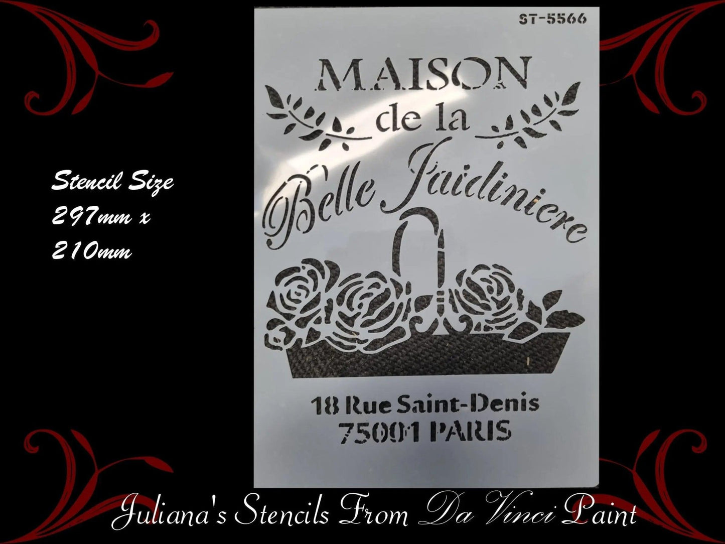 MAISON de la Belle Jardiniere furniture French painting stencil (A4 Size) - Vintique Concepts