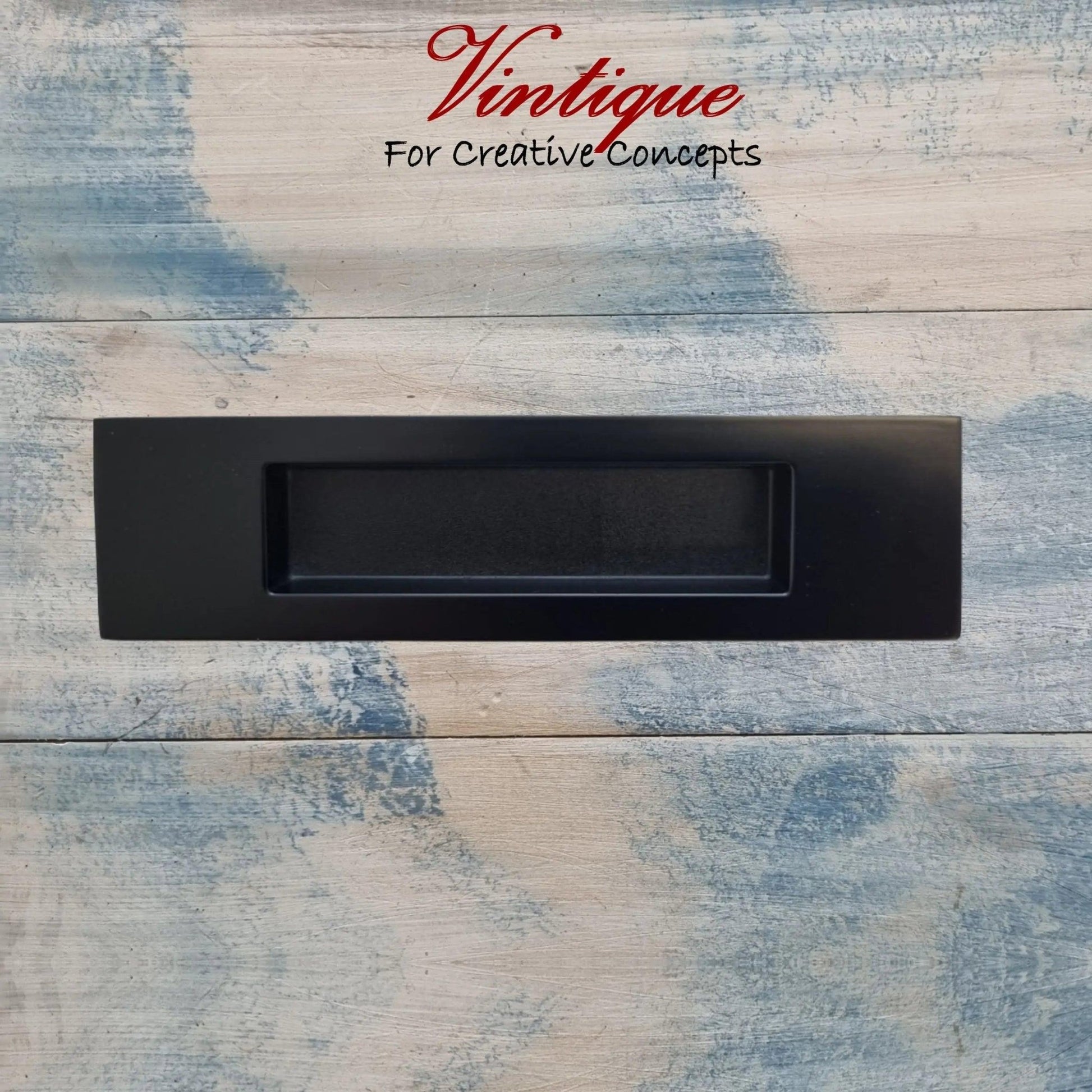 Milano Flush Pull door handle double sided Satin Black (bolted) 147mm x 39mm-Vintique Concepts