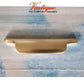 Modern heavy duty Lip Pull Cabinet Handle Satin Gold 140mm x 23mm - Vintique Concepts