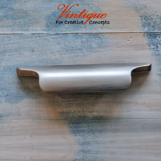 Modern heavy duty Lip Pull Cabinet Handle Satin Silver 140mm x 23mm - Vintique Concepts