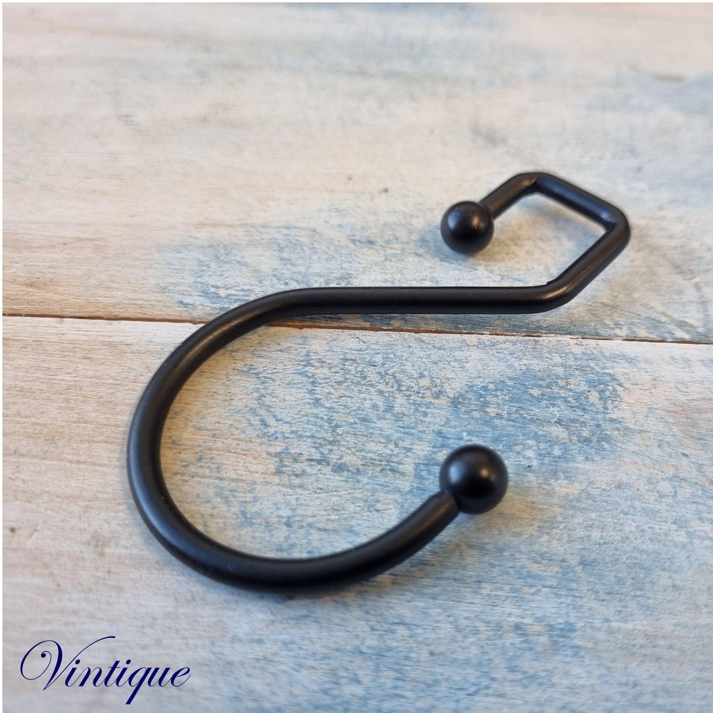 Multi-use Black Hanging Hooks 75mm Long-Vintique Concepts