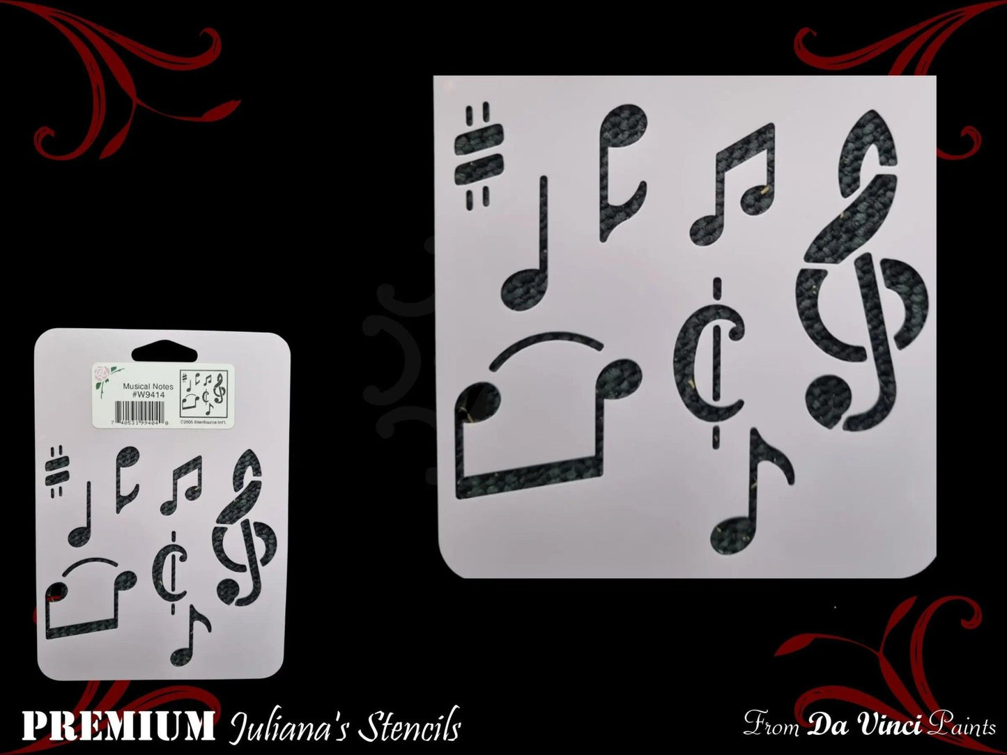 MUSIC NOTES Childrens Furniture Paint Stencil 180mm x 127mm-Vintique Concepts