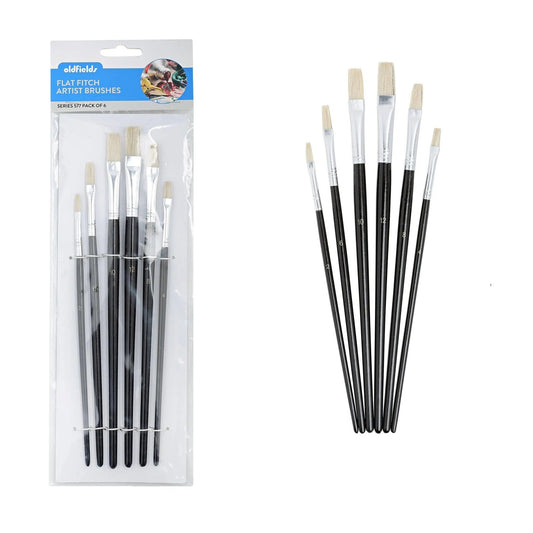 Natural Bristle Flat Fitch artist brush set oldfields-Vintique Concepts