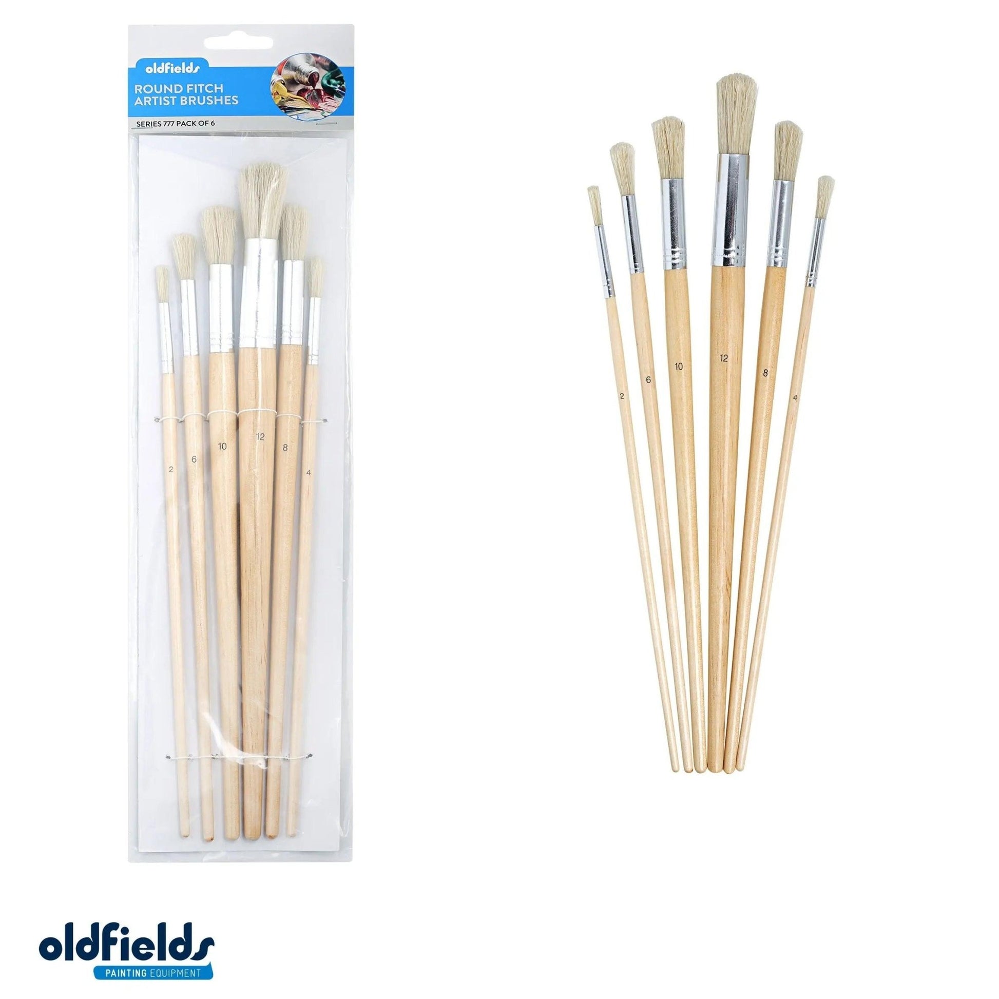 Natural Bristle Round Fitch artist brush set oldfields-Vintique Concepts