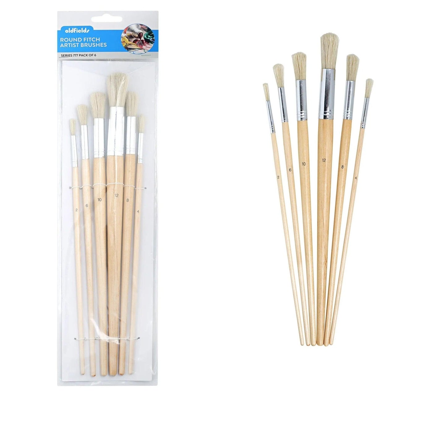 Natural Bristle Round Fitch artist brush set oldfields-Vintique Concepts