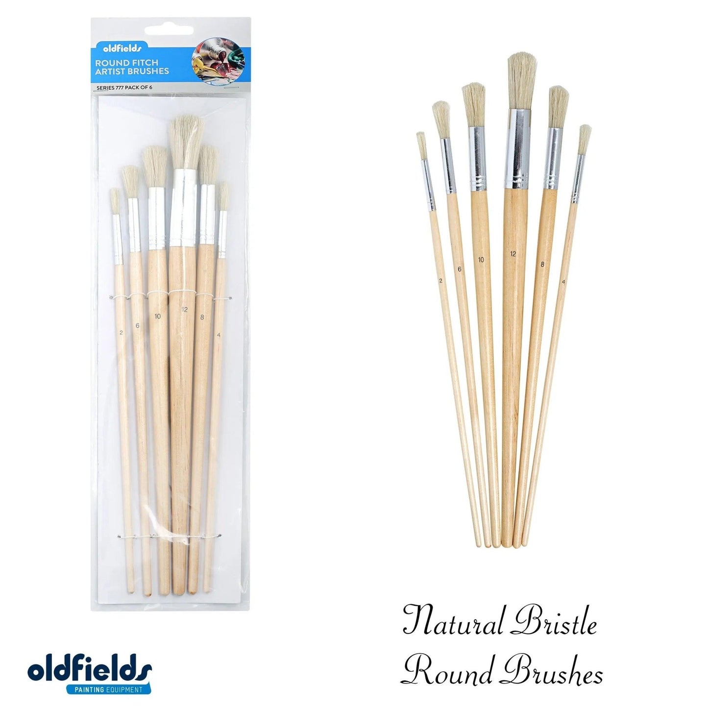 Natural Bristle Round Fitch artist brush set oldfields-Vintique Concepts