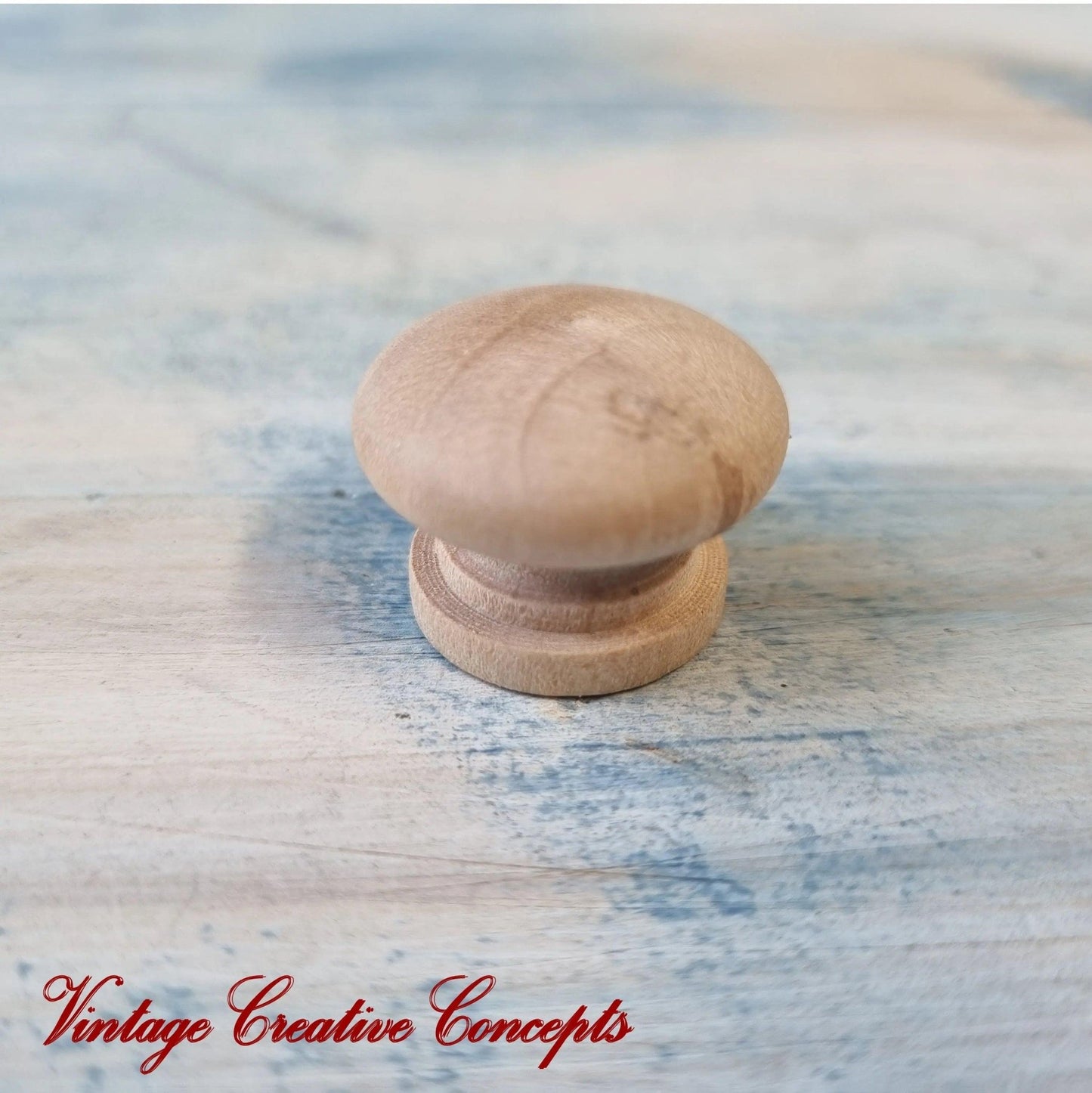 Natural Wood Round furniture knob 24mm dia - Vintique Concepts