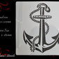 Nautical Anchor with Rope wrap around Furniture & wall Paint Stencil 305 x 305mm - Vintique Concepts