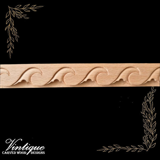 Ocean Wave Wooden border and furniture trim moulding 25mm wide - Vintique Concepts