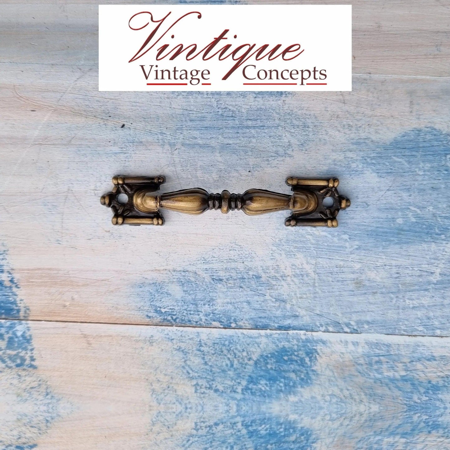 Old Gold Edwardian Cabinet or drawer handle 90mm-Vintique Concepts