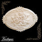 Oval Floral Fleur De Lis Rosette wood applique  18cm x 25cm