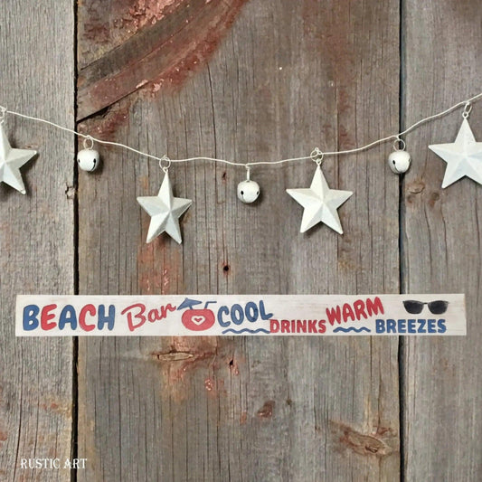 Pallet Wood Beach House sign BEACH BAR  87cm x 10cm - Vintique Concepts