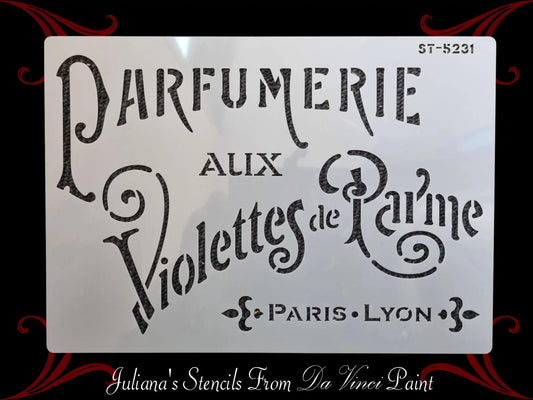 Parfumeries paris furniture paint stencil (A4 Size)-Vintique Concepts