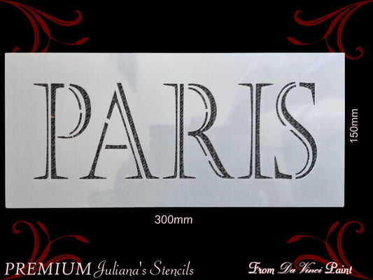 PARIS French PREMIUM furniture Paint stencil 300mm x 150mm-Vintique Concepts