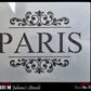 PARIS in ornate scroll furniture premium paint stencil 250mm x 200mm-Vintique Concepts