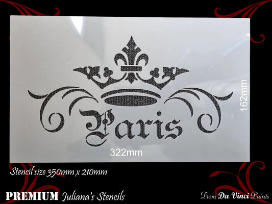 Paris with a crown PREMIUM artistic stencil 350mm x 210mm-Vintique Concepts