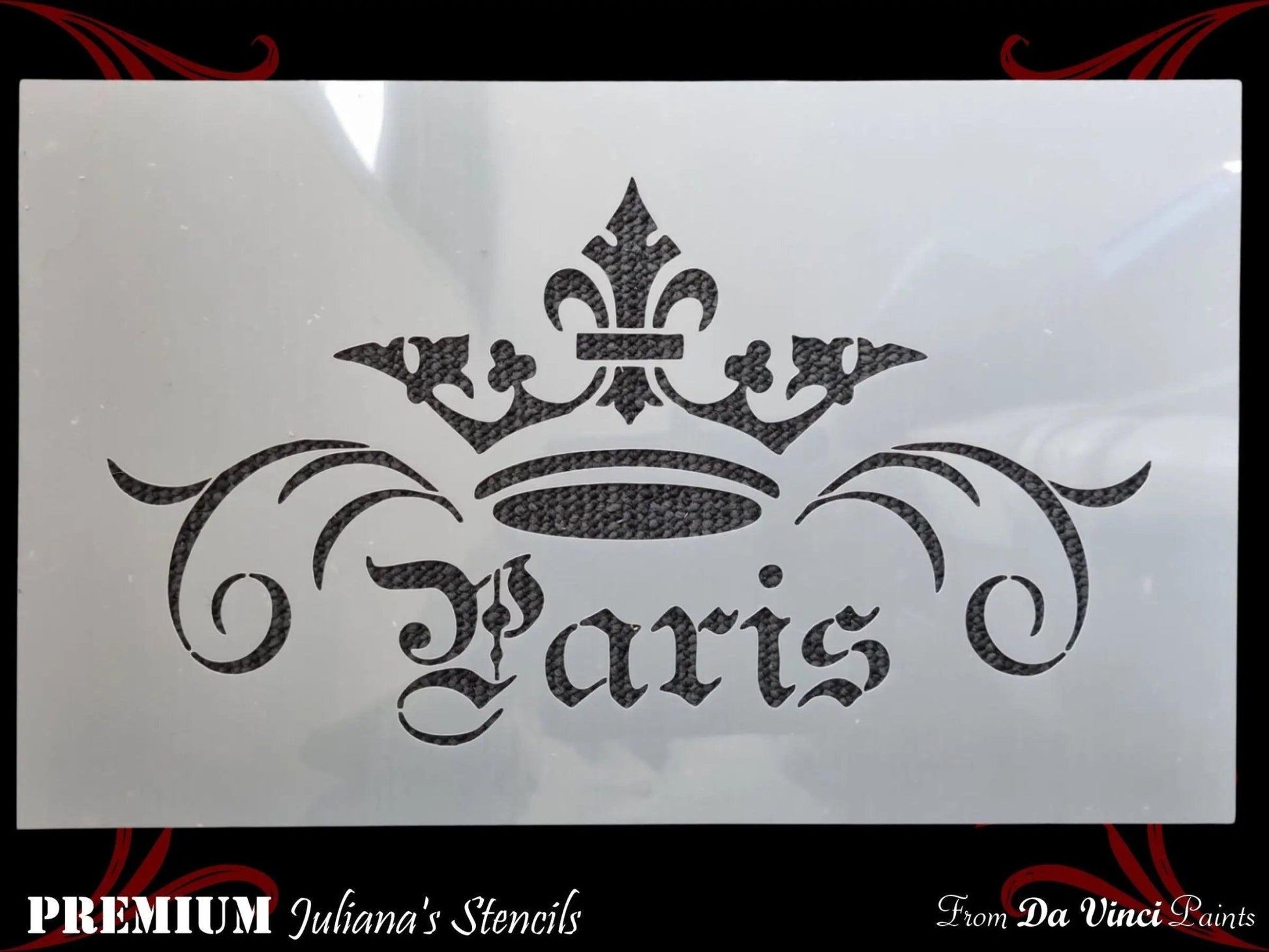 Paris with a crown PREMIUM artistic stencil 350mm x 210mm-Vintique Concepts