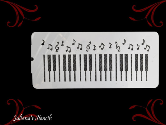 Piano Music Border furniture ,wall & Cake Paint Stencil-Vintique Concepts