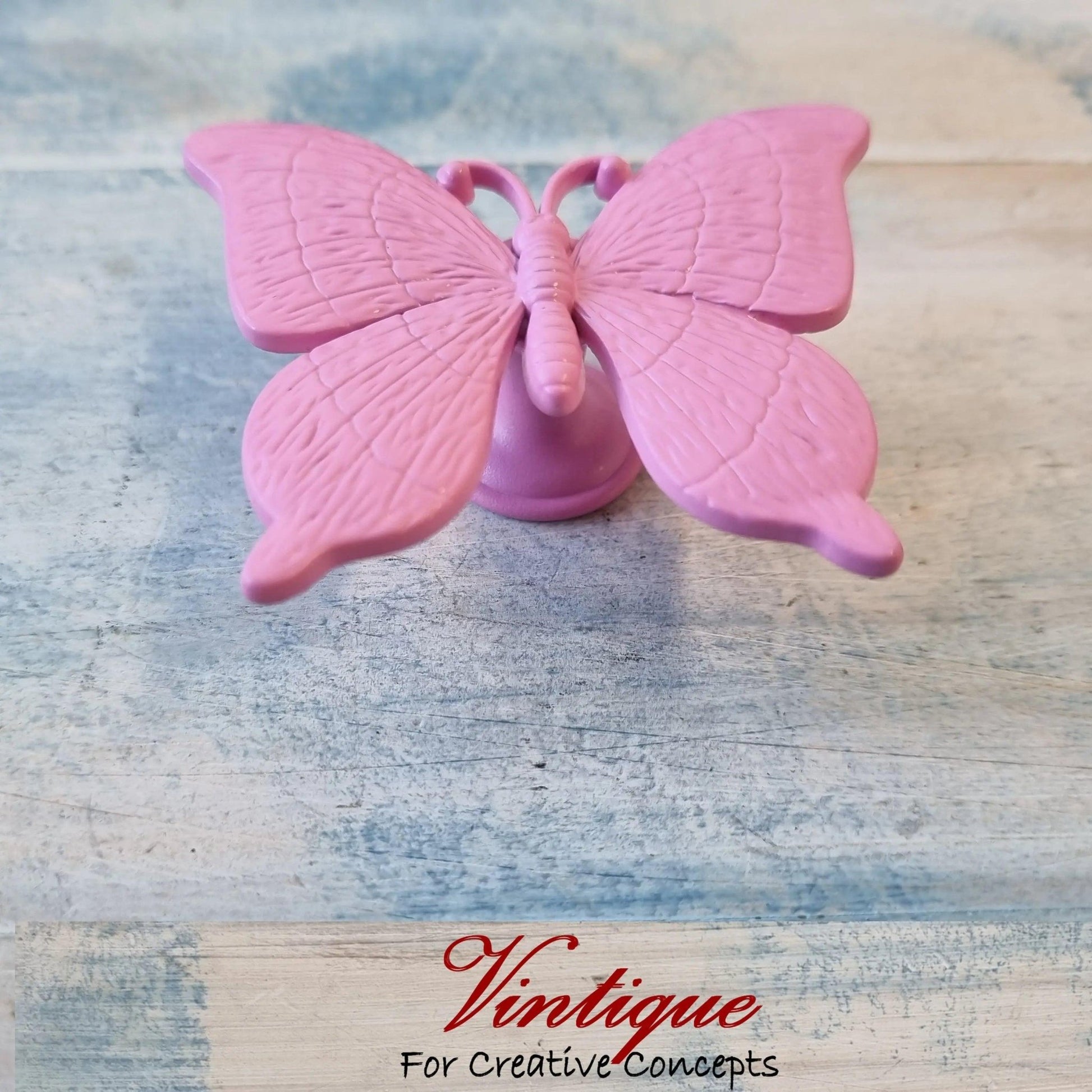 Pink Butterfly Drawer & dresser Knob pull handle  63mm x 54mm-Vintique Concepts