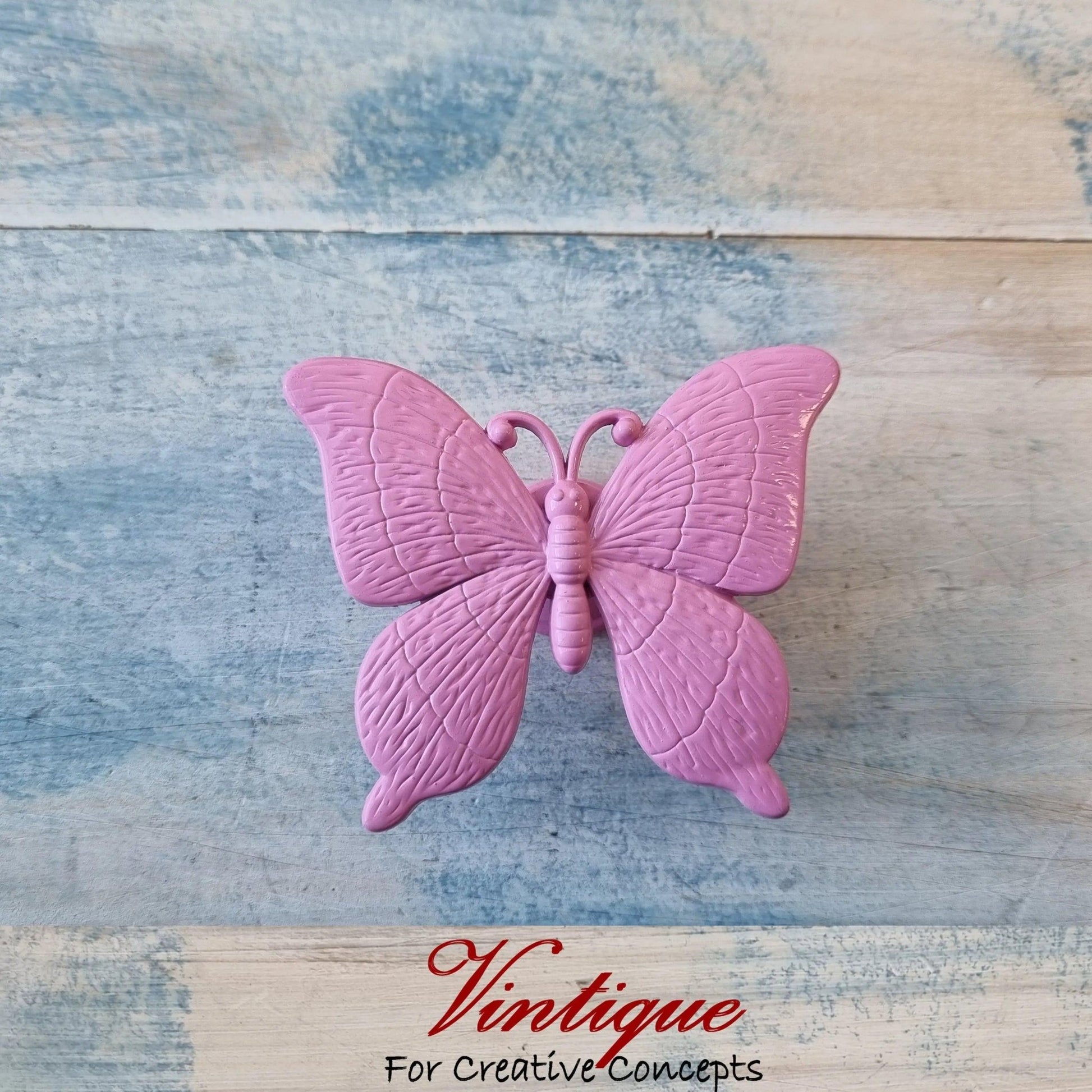 Pink Butterfly Drawer & dresser Knob pull handle  63mm x 54mm-Vintique Concepts