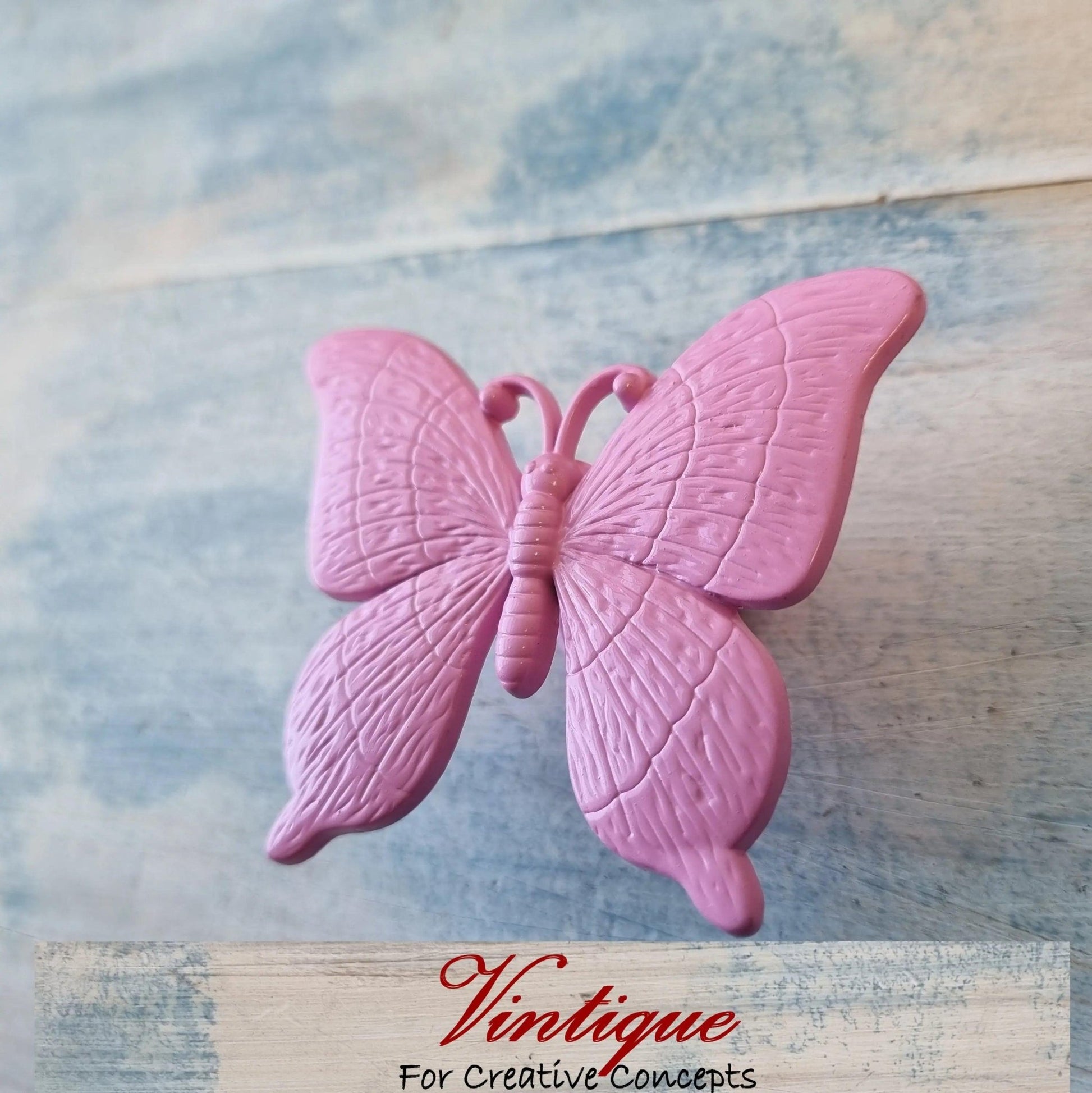 Pink Butterfly Drawer & dresser Knob pull handle  63mm x 54mm-Vintique Concepts