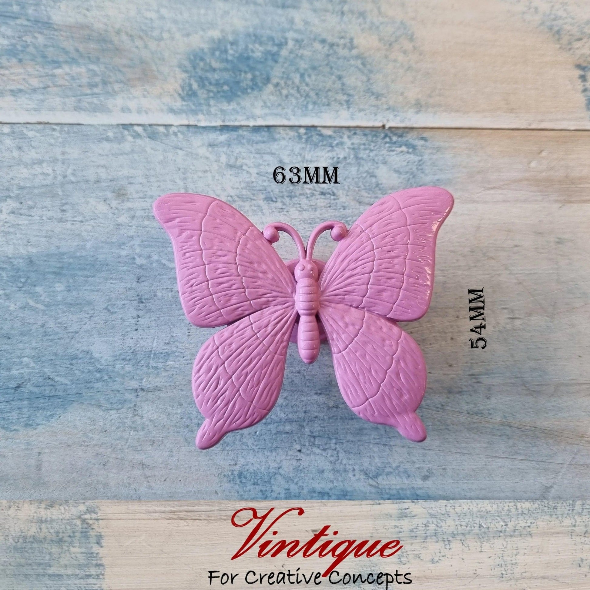 Pink Butterfly Drawer & dresser Knob pull handle  63mm x 54mm-Vintique Concepts