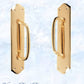 polished brass retro offset pull handle w/backplate -250x50mm-Vintique Concepts