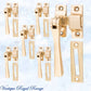 Polished brass Square-Edge window fastener 55 x 95mm-Vintique Concepts