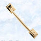 Polished Brass Traditional Offset Door handle 305 x 42mm-Vintique Concepts