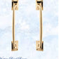 Polished Brass Traditional Offset Door handle 305 x 42mm-Vintique Concepts