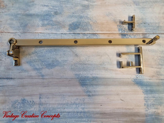 Polished Brass window stay 300mm with 4 Holes - Vintique Concepts