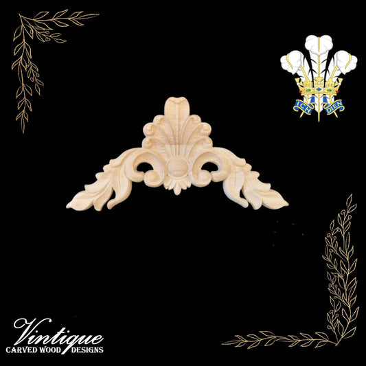 Prince's Plume Furniture wood applique Onlay  15cm x 15cm - Vintique Concepts