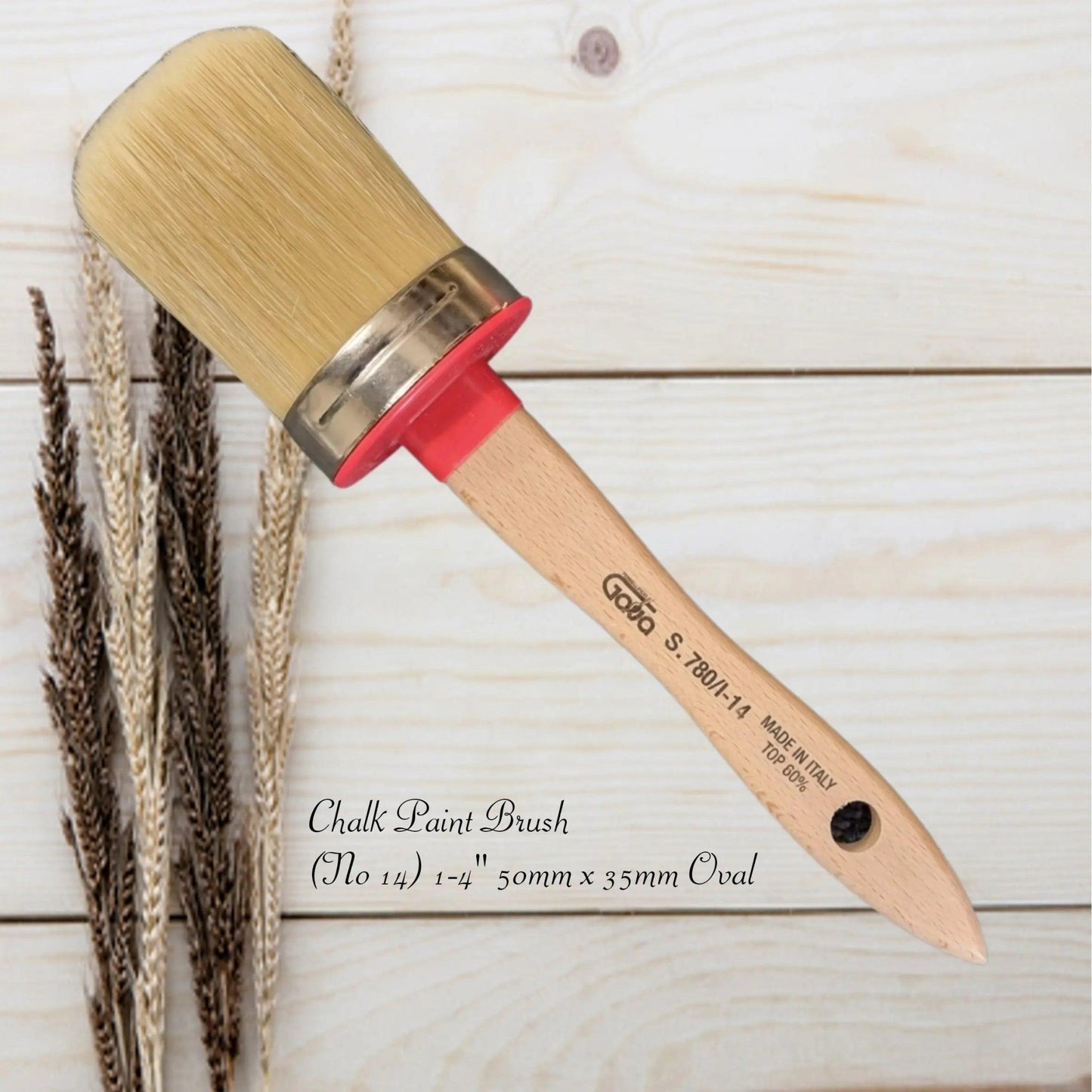 Professional Italian Chalk Paint Brush and Wax Brush 52mm x 35mm (Medium)(14)-Vintique Concepts