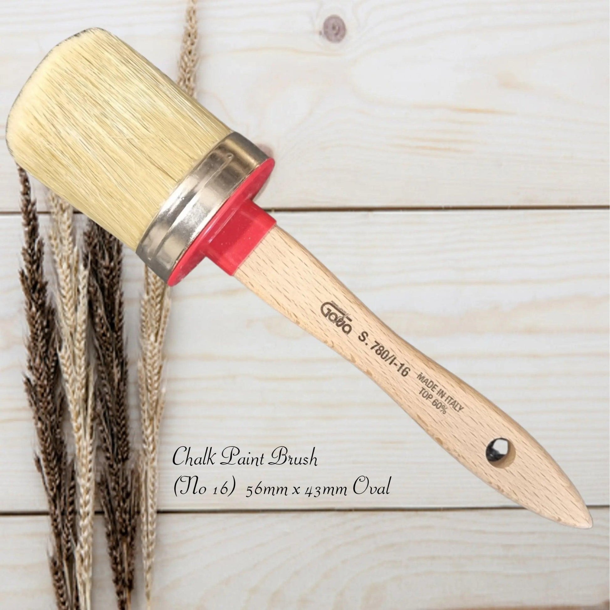 Professional Italian Chalk Paint Brush and Wax Brush 56mm x 43mm (Large)(16)-Vintique Concepts