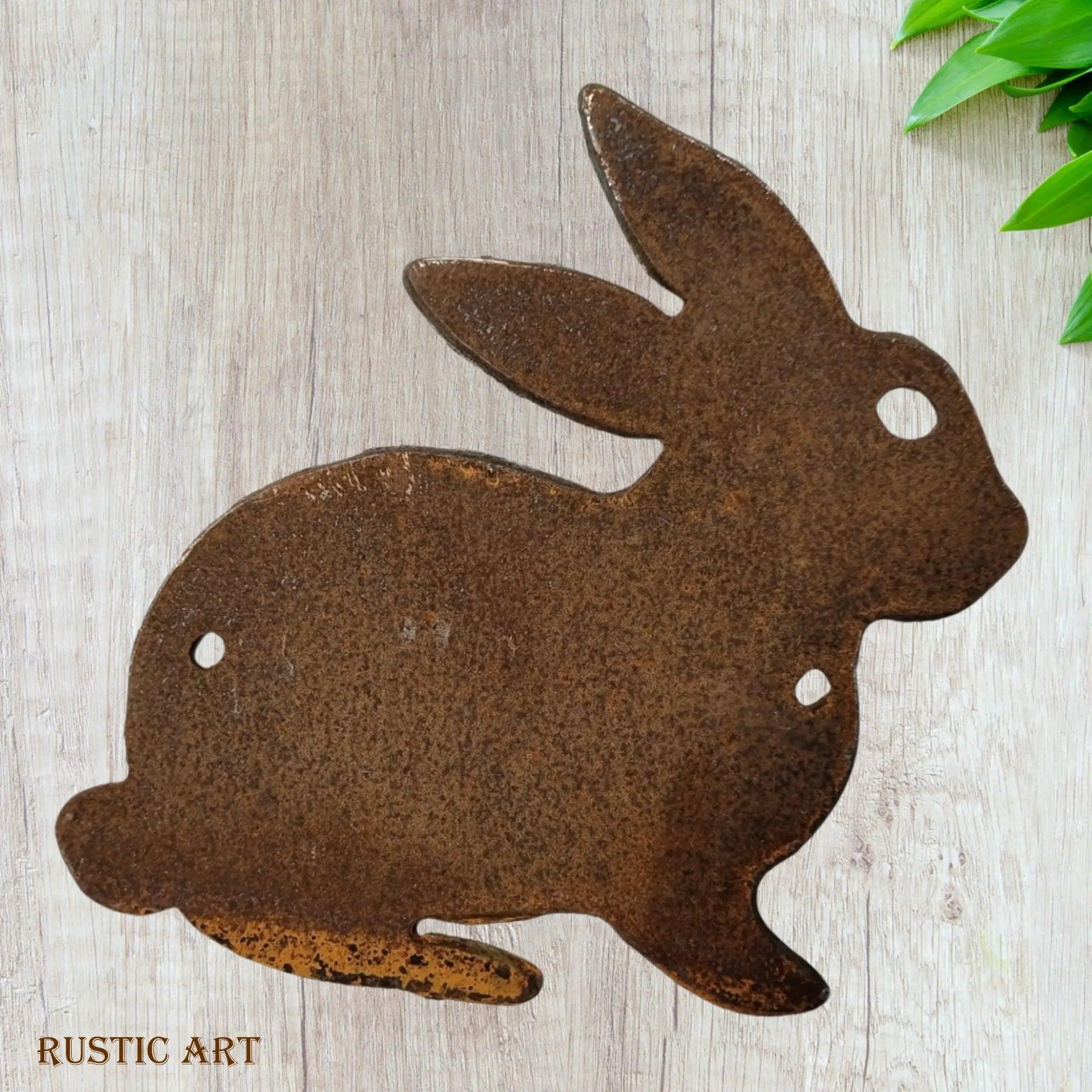 Rabbit or Bunny Rusty metal 180mm x 168mmm - Vintique Concepts