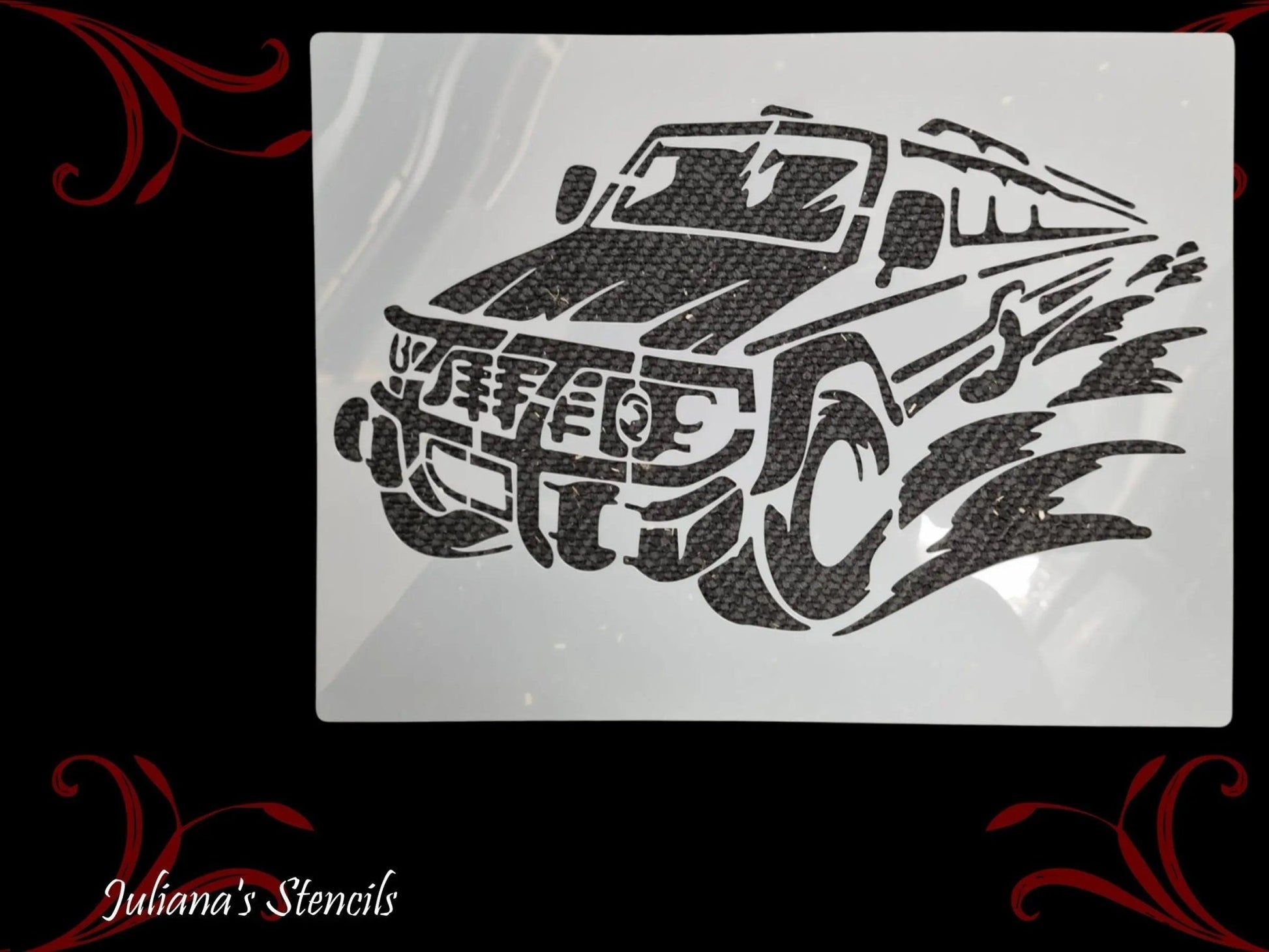 Racing Ute Truck Furniture & wall  Paint Stencil 297 x 210mm-Vintique Concepts