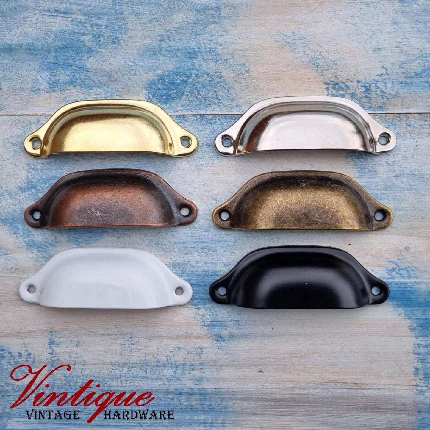 Rectangle Hooded Cup Pull 98mm Long- Bronze-Vintique Concepts