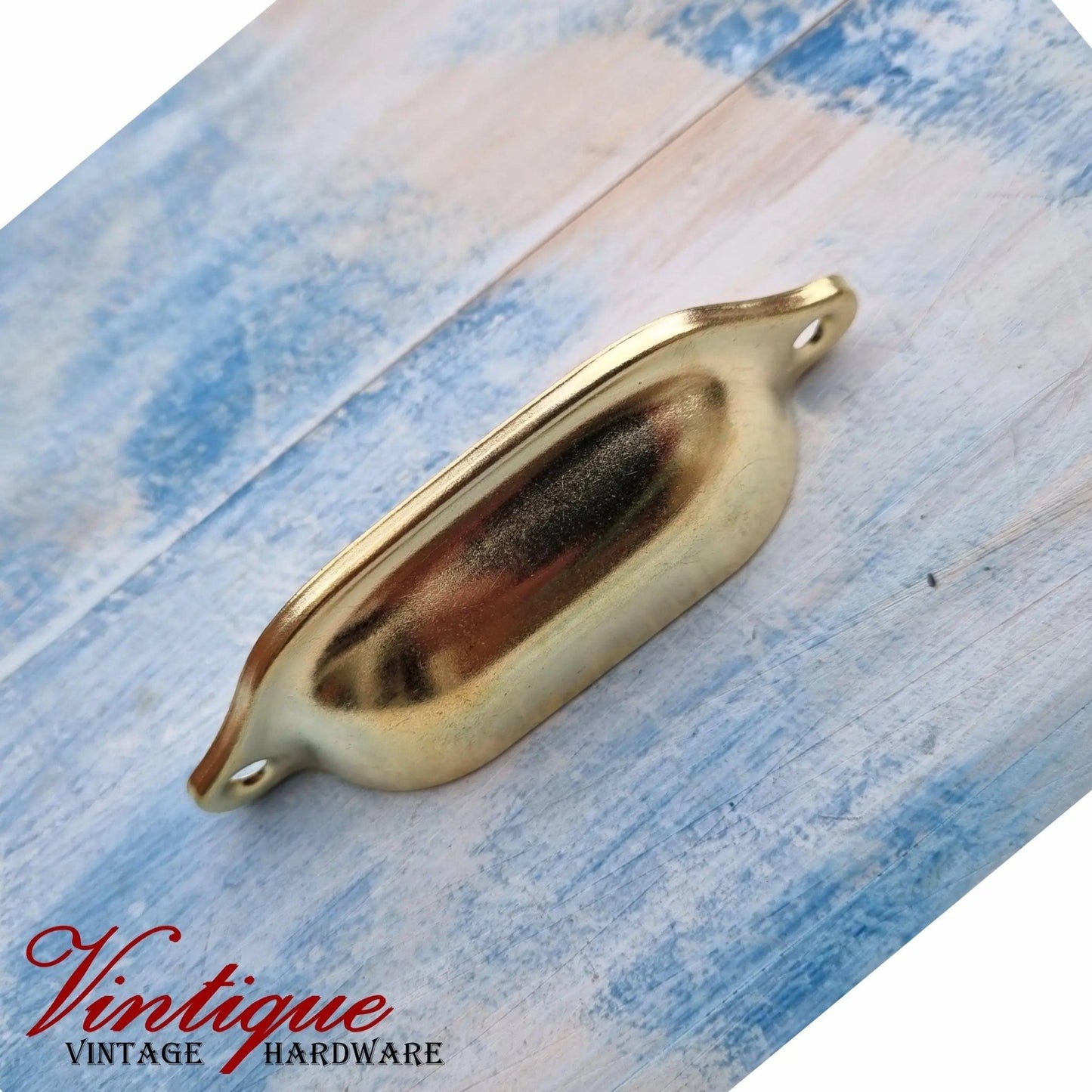 Rectangle Hooded Cup Pull 98mm Long - Gold - Vintique Concepts