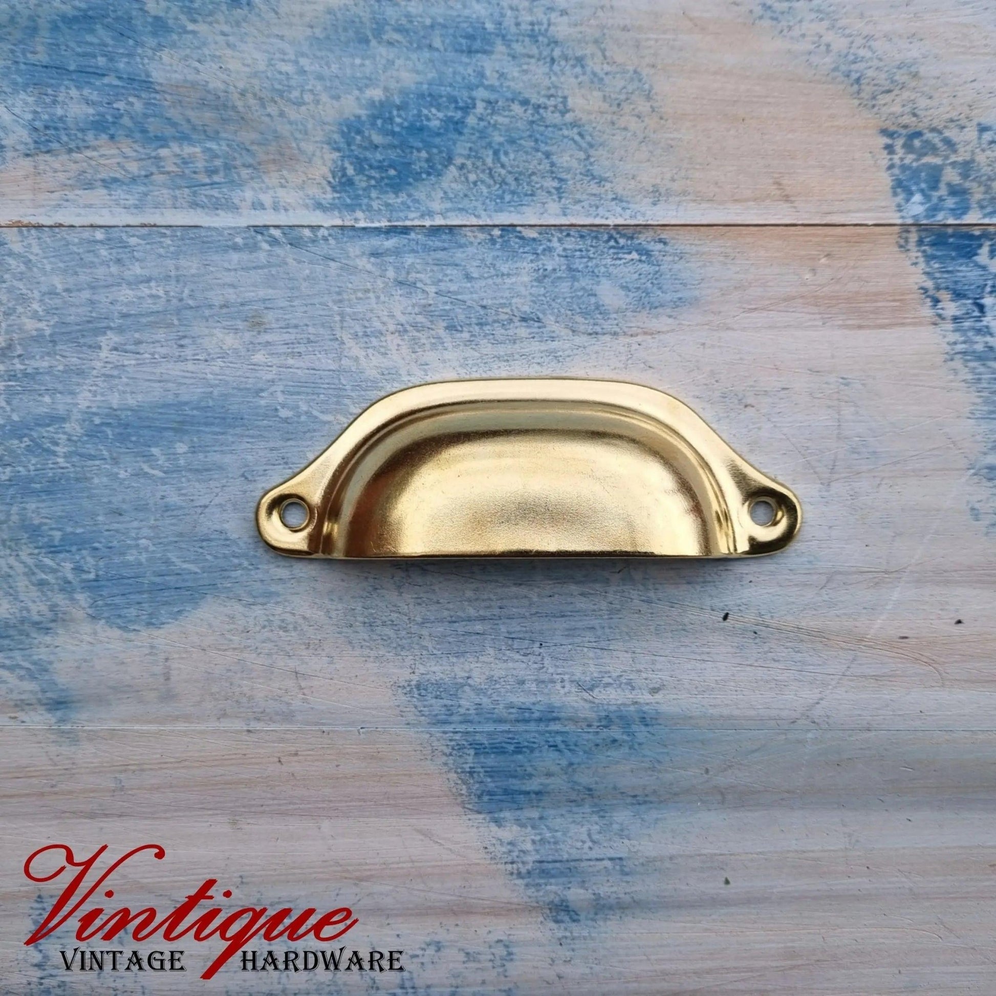 Rectangle Hooded Cup Pull 98mm Long - Gold - Vintique Concepts