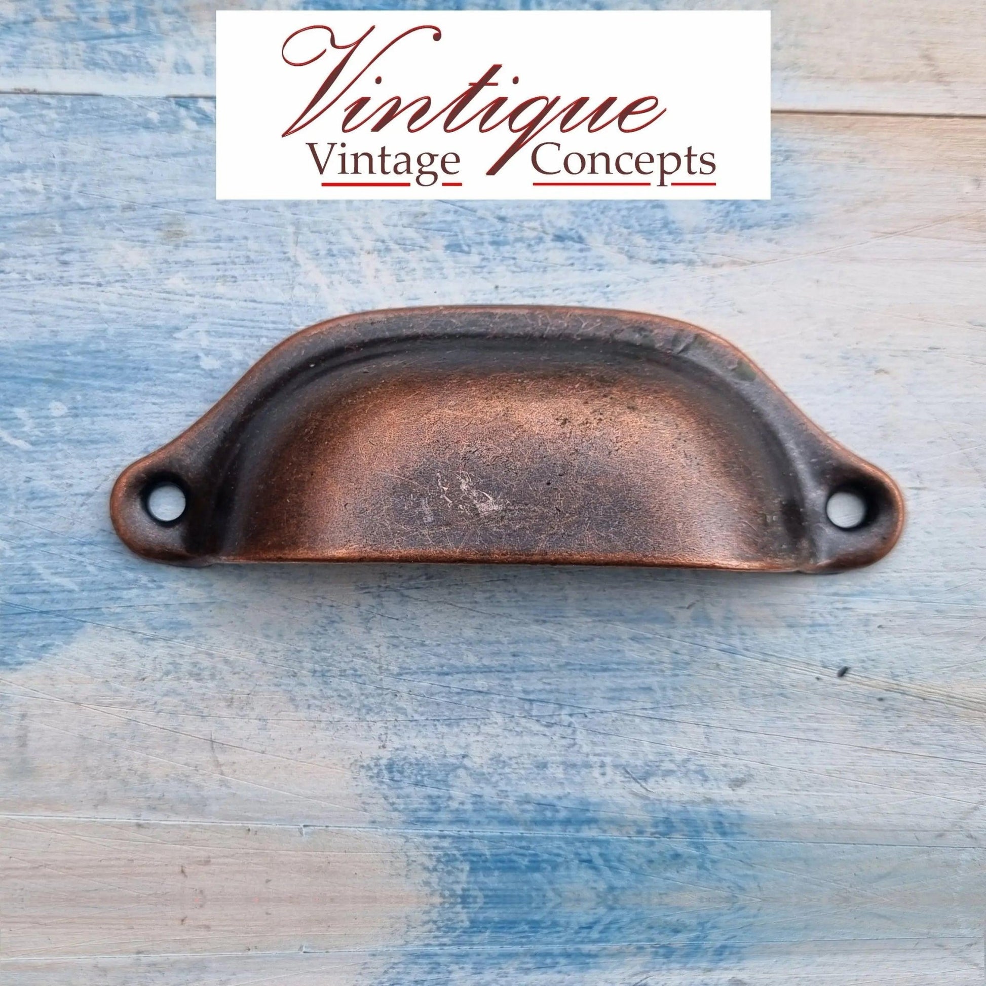 Rectangle Hooded Cup Pull 98mm Long-Red Bronze-Vintique Concepts