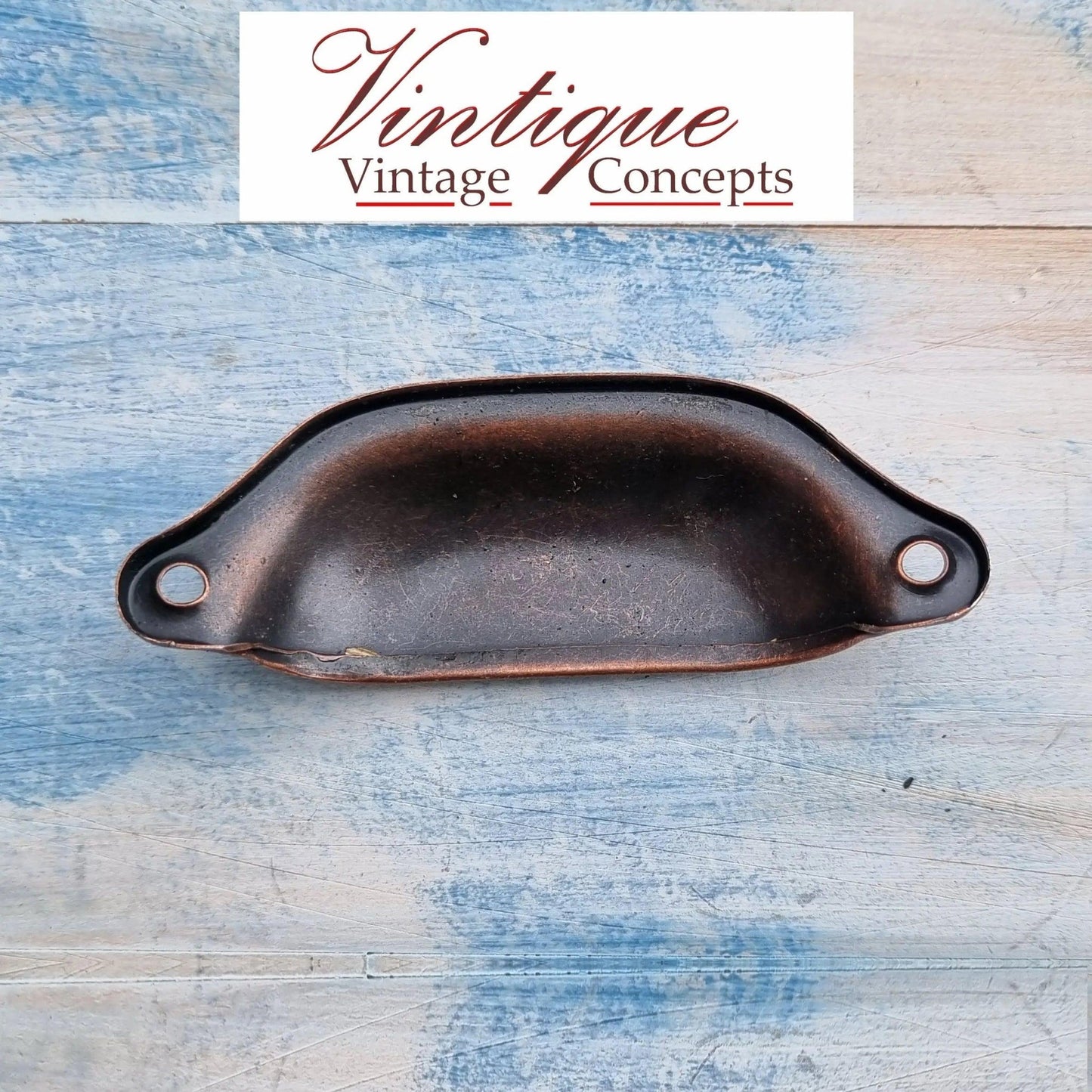 Rectangle Hooded Cup Pull 98mm Long-Red Bronze-Vintique Concepts