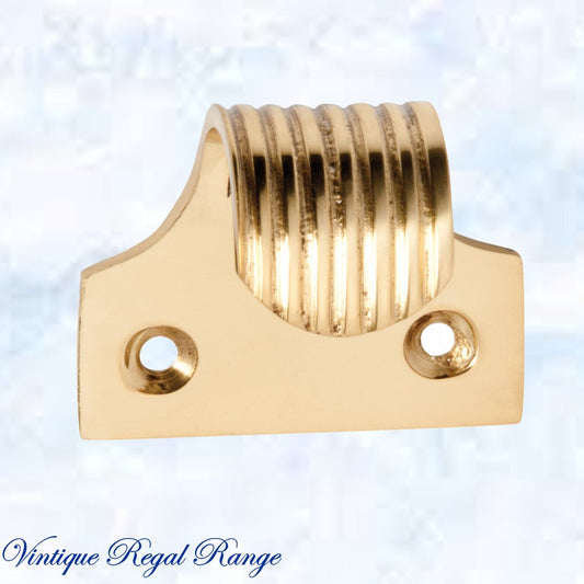 Regal Polished Brass Fluted sash window lift 44mm x 40mm - Vintique Concepts