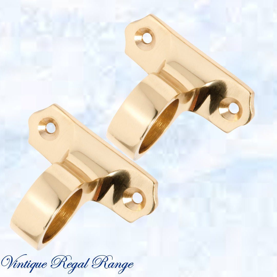 Regal Polished Brass Looped sash window lift 49mm x 32mm-Vintique Concepts