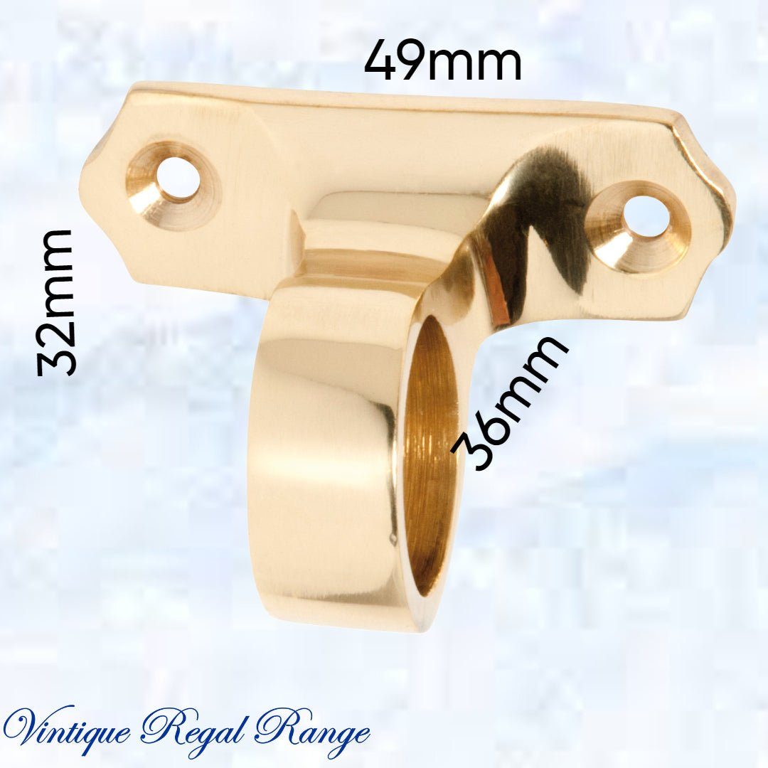 Regal Polished Brass Looped sash window lift 49mm x 32mm-Vintique Concepts