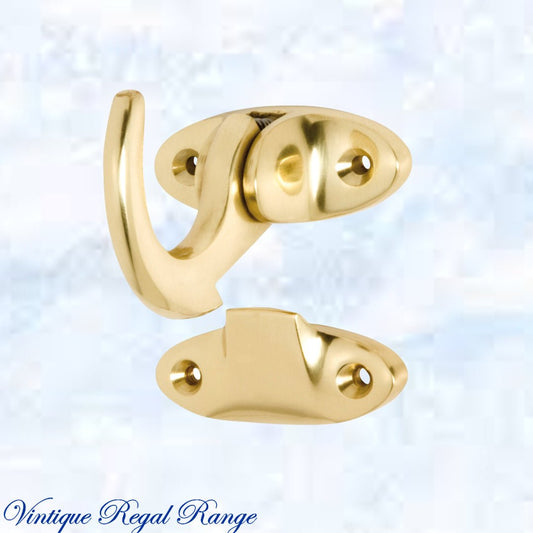 Regal Polished Brass Spur catch 47 x 46mm - Vintique Concepts