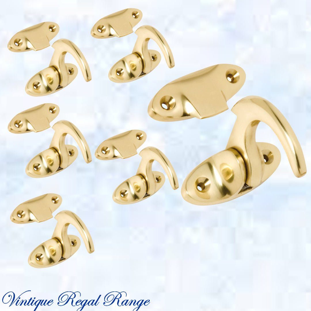 Regal Polished Brass Spur catch 47 x 46mm-Vintique Concepts