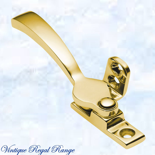 Regal Polished Brass Wedge window fastener 90 x 20mm - Vintique Concepts