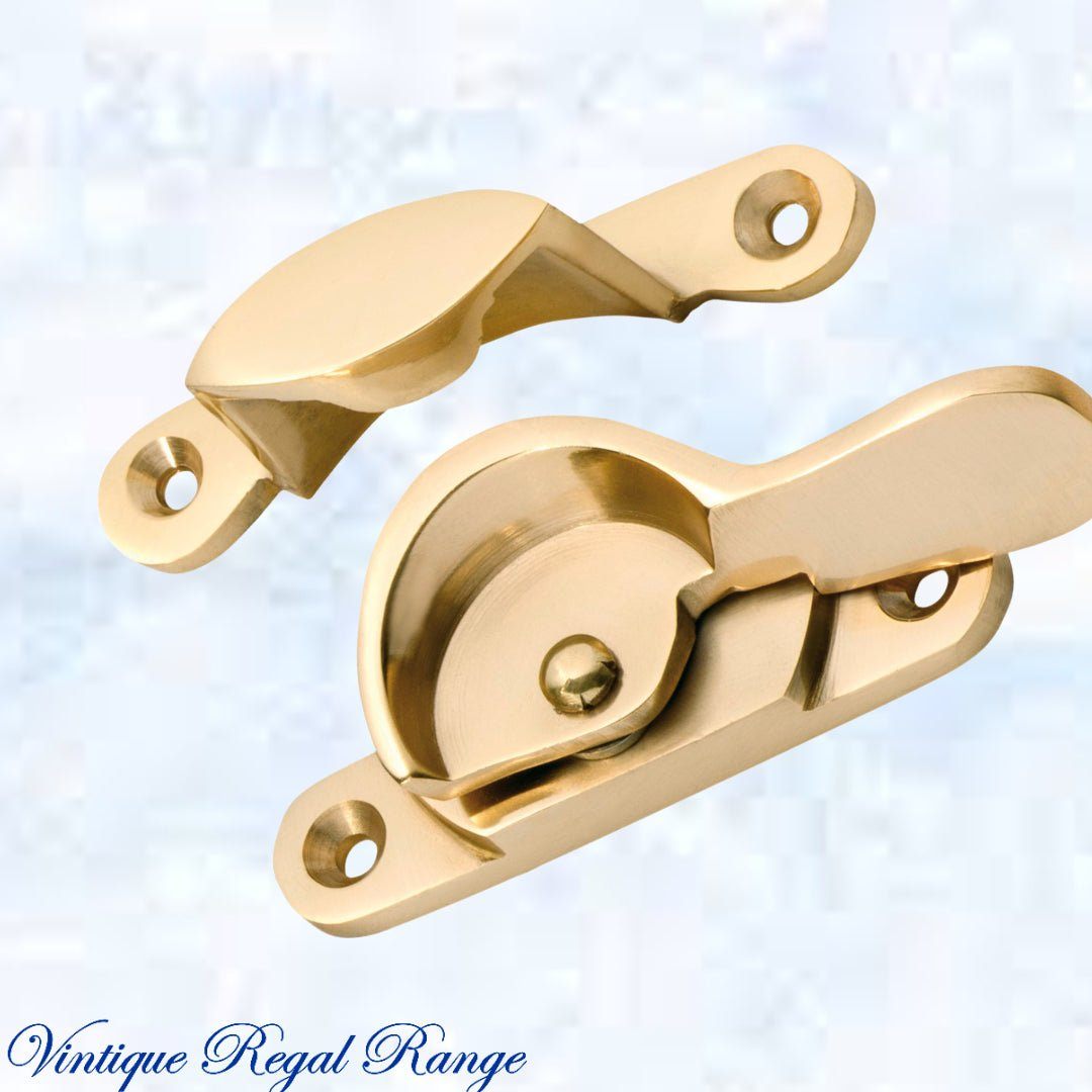 Regal Polished  Narrow Sash Window Fastener 64 x 11x 15mm-Vintique Concepts