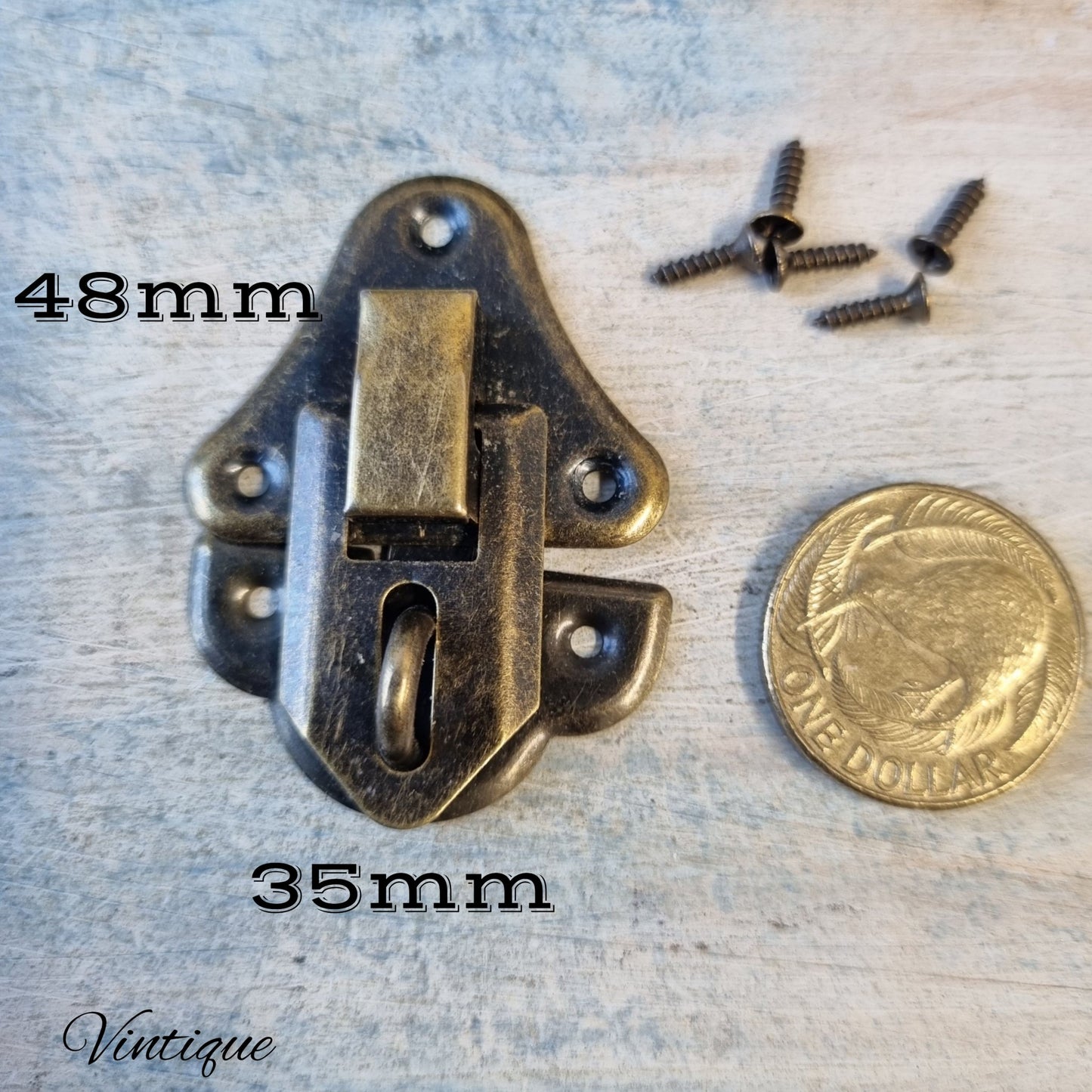 Retro Bronze Vintage hasp latch 35 x 48mm-Vintique Concepts